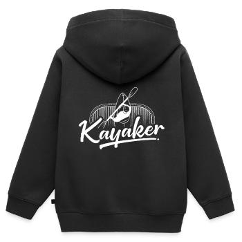 Kayaker Kajaken Kajaker Kajakfahrer Kajak - Kinder Premium Organic Zip Hoodie - Schwarz - Hinten - AI Model Kid Male (0cm)