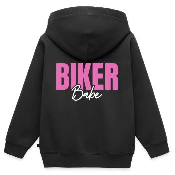 Motocross Motorradfahrerin Bikerin Motorrad - Kinder Premium Organic Zip Hoodie - Schwarz - Hinten - AI Model Kid Male (0cm)