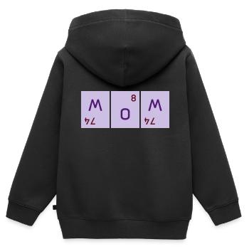 Mom (zweimal Wolfram verdreht, Sauerstoff) - Kinder Premium Organic Zip Hoodie - Schwarz - Hinten - AI Model Kid Male (0cm)
