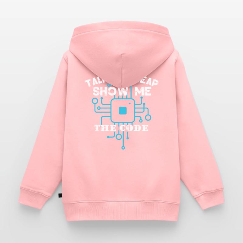 Funny Coder Coding Kids Premium Organic Zip-up Hoodie