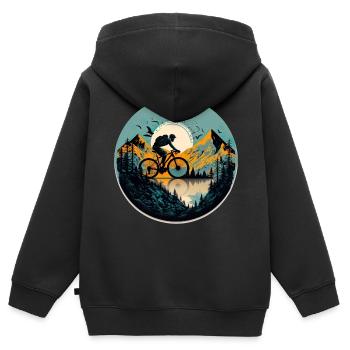 Mountain Bike BMX MTB Bike Street Trial Outdoor - Kids Premium Organic Zip-up Hoodie - black - Back - AI Model Kid Male (0cm)