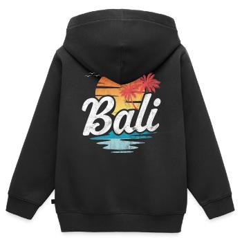 Bali - Kinder Premium Organic Zip Hoodie - Schwarz - Hinten - AI Model Kid Male (0cm)