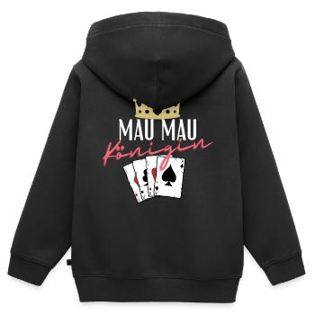 Mau Mau Königin - Kinder Premium Organic Zip Hoodie - Schwarz - Hinten - AI Model Kid Male (0cm)
