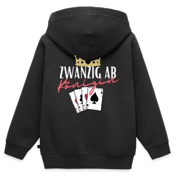 Vingt de Queen - Sweat Premium à capuche zippé enfant bio - noir - Dos - AI Model Kid Male (0cm)