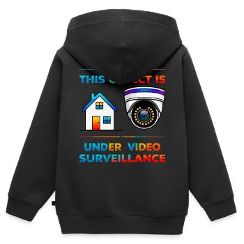 Gebäude Überwachung - Kinder Premium Organic Zip Hoodie - Schwarz - Hinten - AI Model Kid Male (0cm)