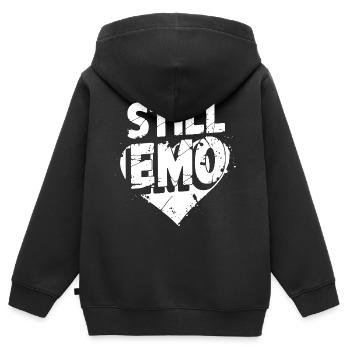 Toujours Emo ! Emo Goth Alternative - Sweat Premium à capuche zippé enfant bio - noir - Dos - AI Model Kid Male (0cm)