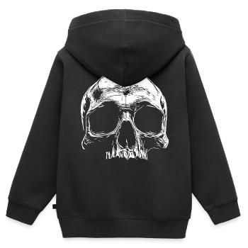 SKULL - Kinder Premium Organic Zip Hoodie - Schwarz - Hinten - AI Model Kid Male (0cm)