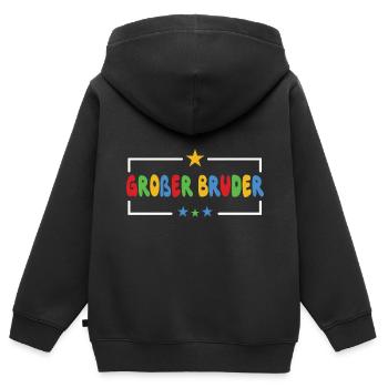 Big Brother Star Sweet Sibling 2024 - Kids Premium Organic Zip-up Hoodie - black - Back - AI Model Kid Male (0cm)