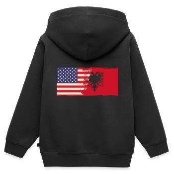 Republik Albanien Albania Shqipëria Tirana Albaner - Kinder Premium Organic Zip Hoodie - Schwarz - Hinten - AI Model Kid Male (0cm)