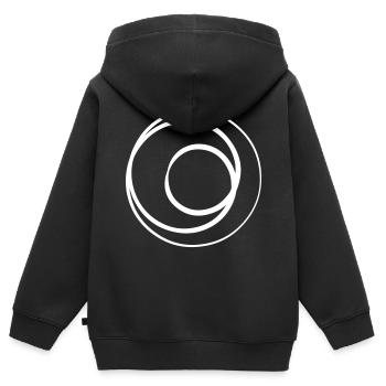 Geometrische Kunst - Kinder Premium Organic Zip Hoodie - Schwarz - Hinten - AI Model Kid Male (0cm)
