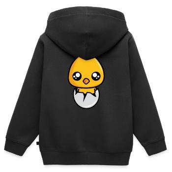 Kücken schlüpft aus dem Ei! - Kinder Premium Organic Zip Hoodie - Schwarz - Hinten - AI Model Kid Male (0cm)