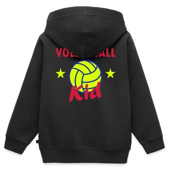 Volleyball kid (Sterne, Volleyball) - Kinder Premium Organic Zip Hoodie - Schwarz - Hinten - AI Model Kid Male (0cm)