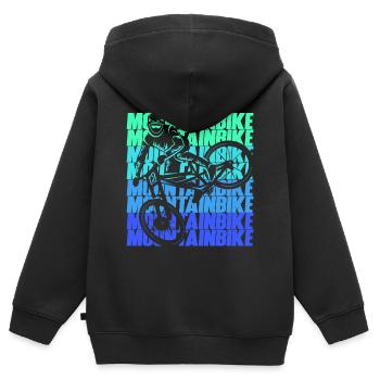 VTT Dirtbike Garçons VTT - Sweat Premium à capuche zippé enfant bio - noir - Dos - AI Model Kid Male (0cm)