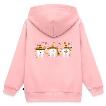 Dentiste mexicain Cinco De Mayo Zahn - Sweat Premium à capuche zippé enfant bio - rose - Dos - AI Model Kid Female (0cm)