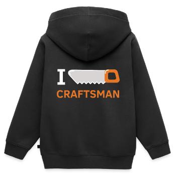 Ich Liebe Handwerker - Kinder Premium Organic Zip Hoodie - Schwarz - Hinten - AI Model Kid Male (0cm)