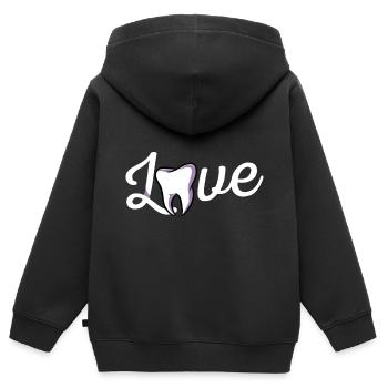 Zahnhygieniker Zahnarzt Zähne Mundhygiene - Kinder Premium Organic Zip Hoodie - Schwarz - Hinten - AI Model Kid Male (0cm)