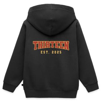 Dreizehn Est. 2025 PNG 13. Geburtstagsfeier - Kinder Premium Organic Zip Hoodie - Schwarz - Hinten - AI Model Kid Male (0cm)