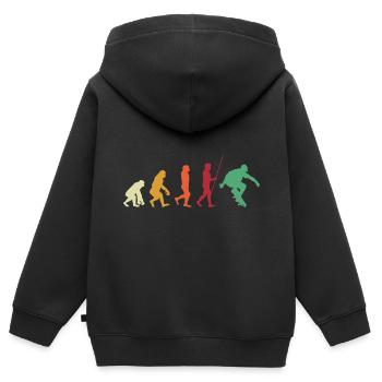 Skater Evolution Skateboard Longboard Halfpipe - Kinder Premium Organic Zip Hoodie - Schwarz - Hinten - AI Model Kid Male (0cm)