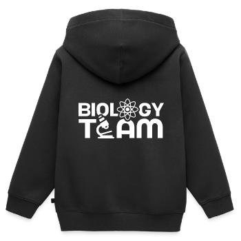 Biologie Team DNA Biologe Biologin Biologisch - Kinder Premium Organic Zip Hoodie - Schwarz - Hinten - AI Model Kid Male (0cm)