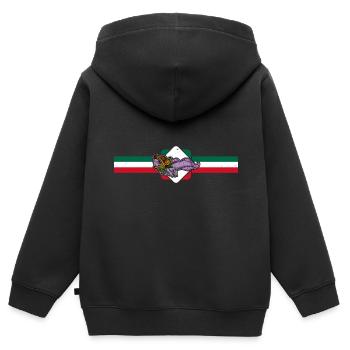 Quetzalcoatl Axolotl Mexique Divinité Aztèque - Sweat Premium à capuche zippé enfant bio - noir - Dos - AI Model Kid Male (0cm)