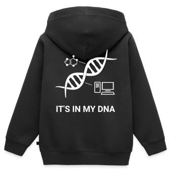 Computer - It's in my DNA (es liegt mir im Blut) - Kinder Premium Organic Zip Hoodie - Schwarz - Hinten - AI Model Kid Male (0cm)