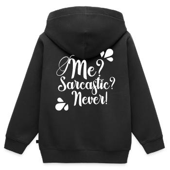 Citation drôle - Sweat Premium à capuche zippé enfant bio - noir - Dos - AI Model Kid Male (0cm)