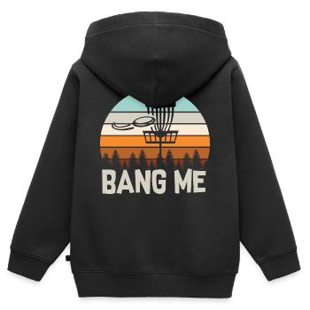 Disc golf Bang me - Kinder Premium Organic Zip Hoodie - Schwarz - Hinten - AI Model Kid Male (0cm)