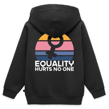 Feministin Feminismus Emanzipation Geschenk - Kinder Premium Organic Zip Hoodie - Schwarz - Hinten - AI Model Kid Male (0cm)