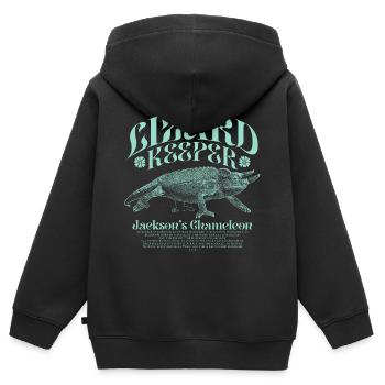 Jackson's Chamäleon Echsenhalter - Kinder Premium Organic Zip Hoodie - Schwarz - Hinten - AI Model Kid Male (0cm)