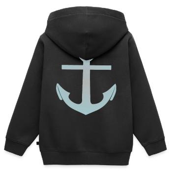 Anker Maritim Herz - Kinder Premium Organic Zip Hoodie - Schwarz - Hinten - AI Model Kid Male (0cm)