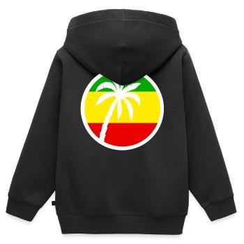 Reggae - Sweat Premium à capuche zippé enfant bio - noir - Dos - AI Model Kid Male (0cm)