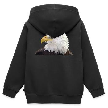 Weißkopfseeadler - Kinder Premium Organic Zip Hoodie - Schwarz - Hinten - AI Model Kid Male (0cm)