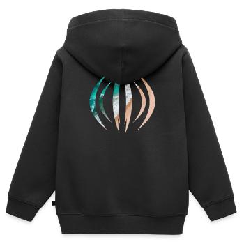 mer - Sweat Premium à capuche zippé enfant bio - noir - Dos - AI Model Kid Male (0cm)
