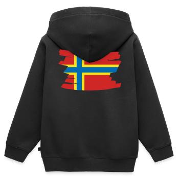 Orkney Islands National Flag - brush horizontal - Kinder Premium Organic Zip Hoodie - Schwarz - Hinten - AI Model Kid Male (0cm)
