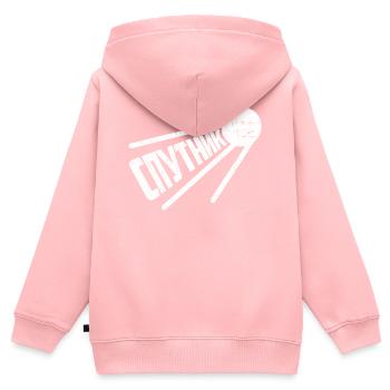 Spoutnik Satellite russe Russie Proverbe Soviet - Sweat Premium à capuche zippé enfant bio - rose - Dos - AI Model Kid Female (0cm)