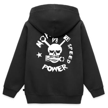 Puissance Mopar V8 - Sweat Premium à capuche zippé enfant bio - noir - Dos - AI Model Kid Male (0cm)