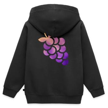 grain de raisin - Sweat Premium à capuche zippé enfant bio - noir - Dos - AI Model Kid Male (0cm)