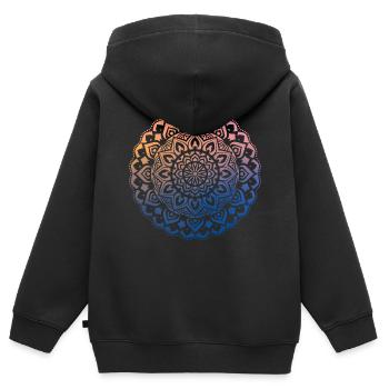 Mandala - Sweat Premium à capuche zippé enfant bio - noir - Dos - AI Model Kid Male (0cm)