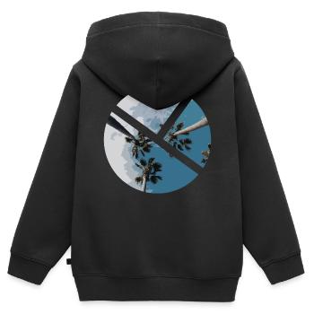 Palme - Kinder Premium Organic Zip Hoodie - Schwarz - Hinten - AI Model Kid Male (0cm)