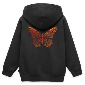 butterfly - Kids Premium Organic Zip-up Hoodie - black - Back - AI Model Kid Male (0cm)