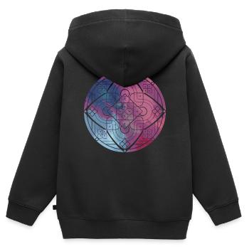 Mandala - Kids Premium Organic Zip-up Hoodie - black - Back - AI Model Kid Male (0cm)