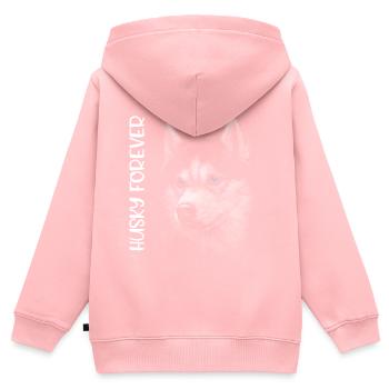 HUSKY FOREVER - Kids Premium Organic Zip-up Hoodie - rose - Back - AI Model Kid Female (0cm)