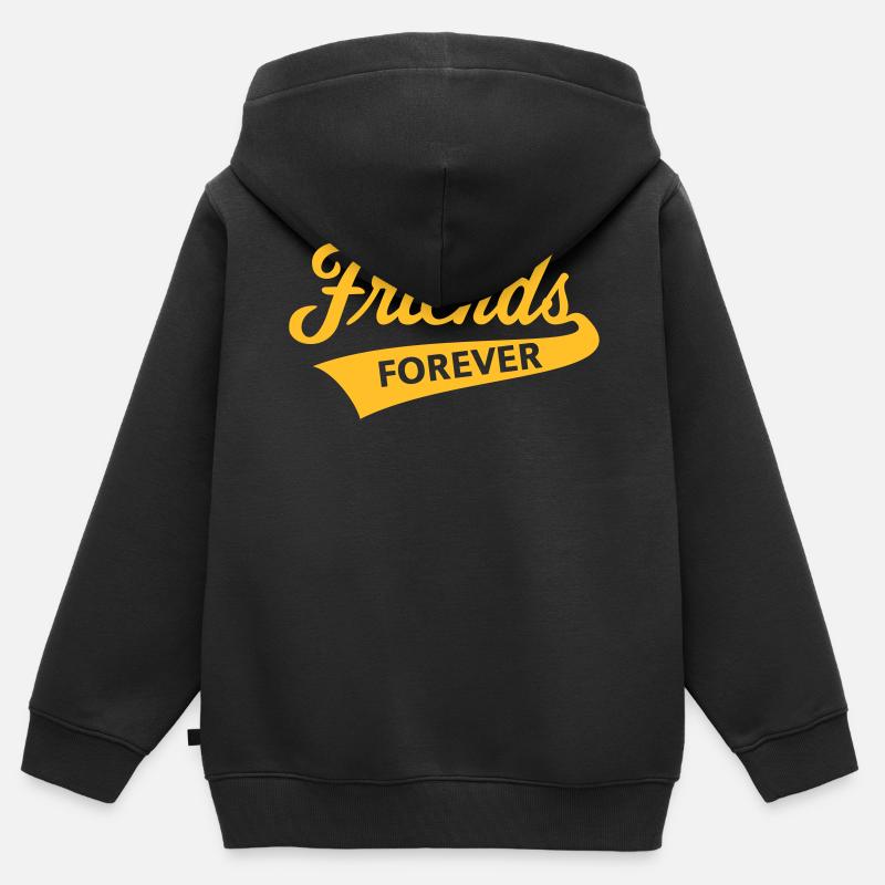 Friends Forever (Friendship / Best Buddies) - Sweat Premium à capuche zippé enfant bio - noir
