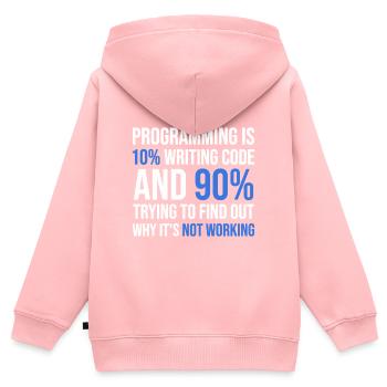 Code Debugging Humor T-Shirt Design - Kids Premium Organic Zip-up Hoodie - rose - Back - AI Model Kid Female (0cm)