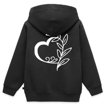 Herz Emoji Skizze - Kinder Premium Organic Zip Hoodie - Schwarz - Hinten - AI Model Kid Male (0cm)