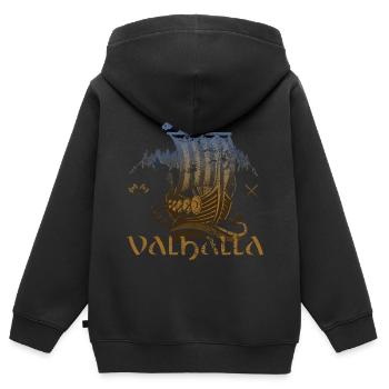 Valhalla Viking Vikings Bjoern Eisenseite - Kinder Premium Organic Zip Hoodie - Schwarz - Hinten - AI Model Kid Male (0cm)