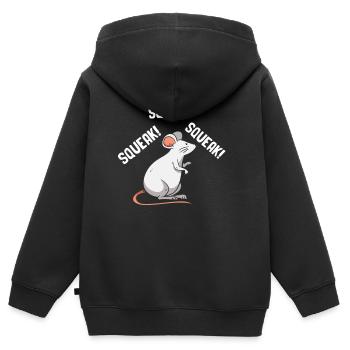 Maus Tshirt Mäuschen Herren Kinder Damen - Kinder Premium Organic Zip Hoodie - Schwarz - Hinten - AI Model Kid Male (0cm)