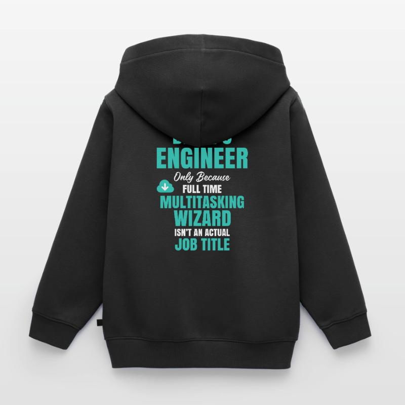 Assistant multitâche DevOps Engineer Sweat Premium à capuche zippé enfant bio