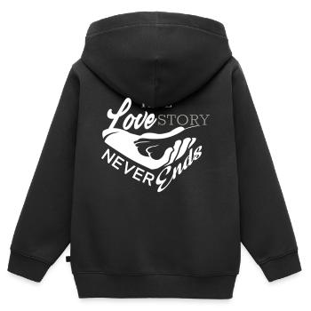 Hundepfote Love Story - Kinder Premium Organic Zip Hoodie - Schwarz - Hinten - AI Model Kid Male (0cm)
