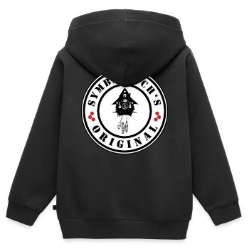 L’original de Symbadisch - Sweat Premium à capuche zippé enfant bio - noir - Dos - AI Model Kid Male (0cm)